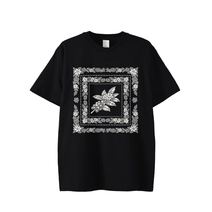 コーヒーの木 バンダナ柄  Tシャツ 6.2oz black image