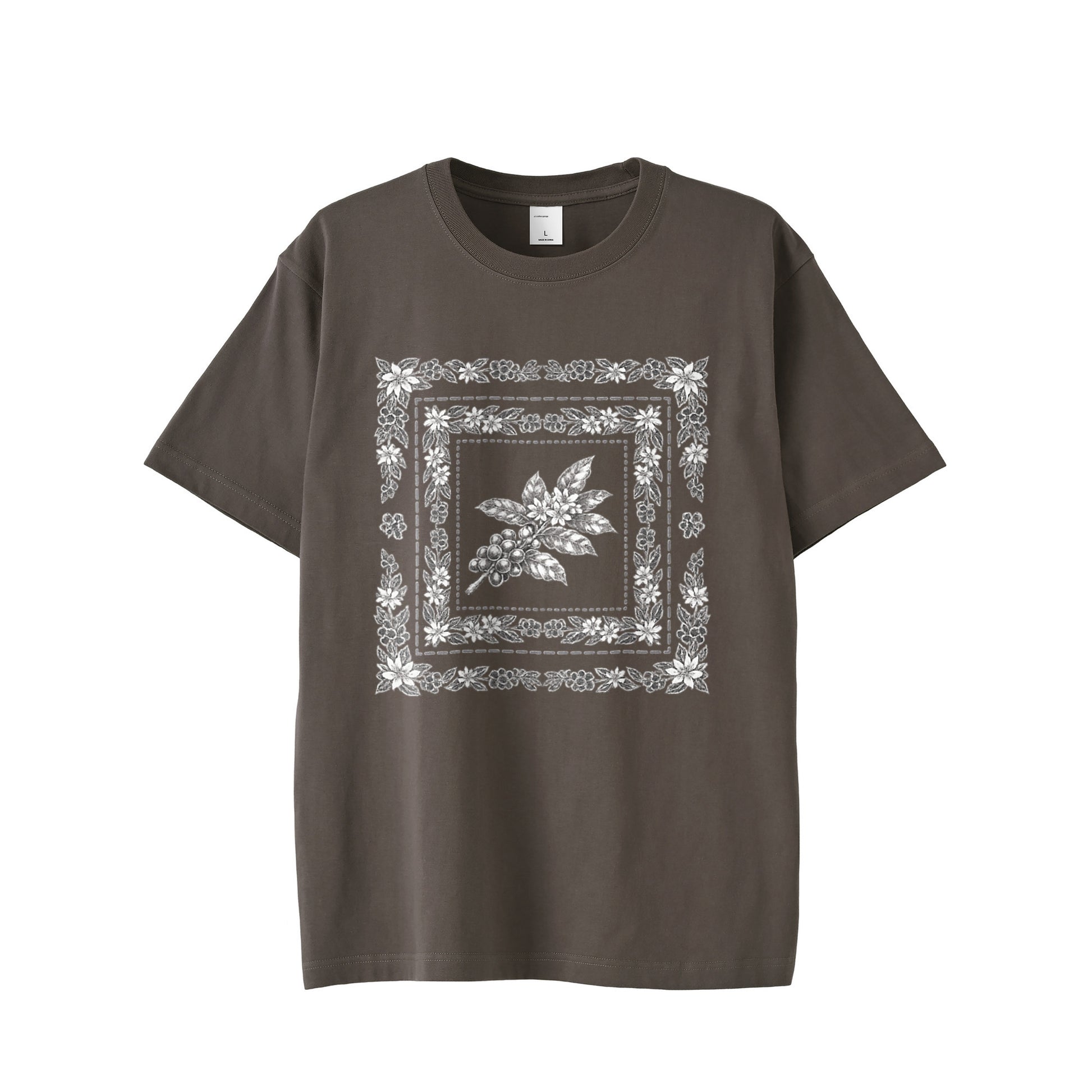 コーヒーの木 バンダナ柄  Tシャツ 6.2oz charcoal image