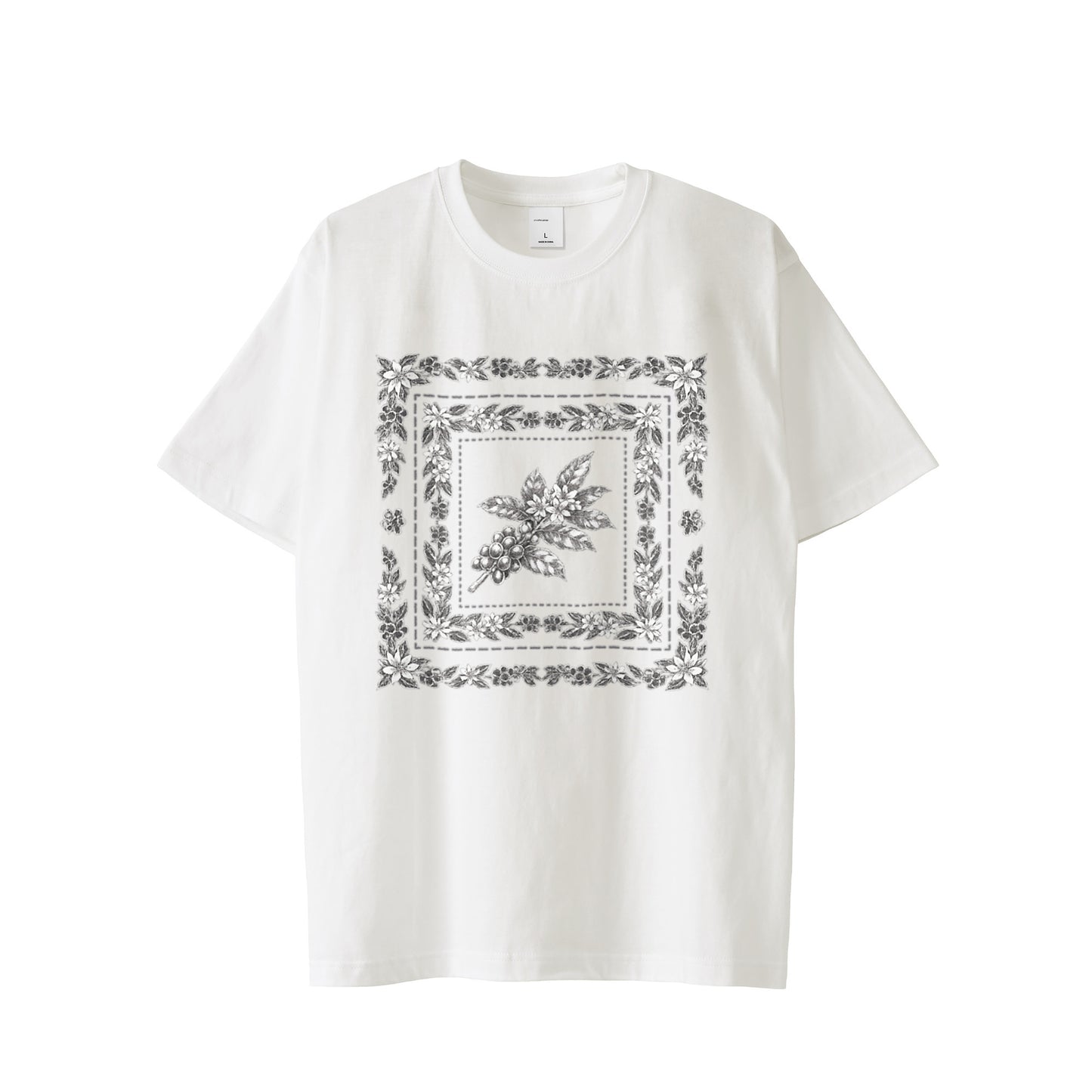 コーヒーの木 バンダナ柄  Tシャツ 6.2oz white image